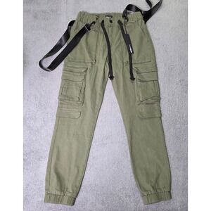Fashion Nova Men‎ Size M See The Poison Cargo Jogger Olive Green Straps JG3030